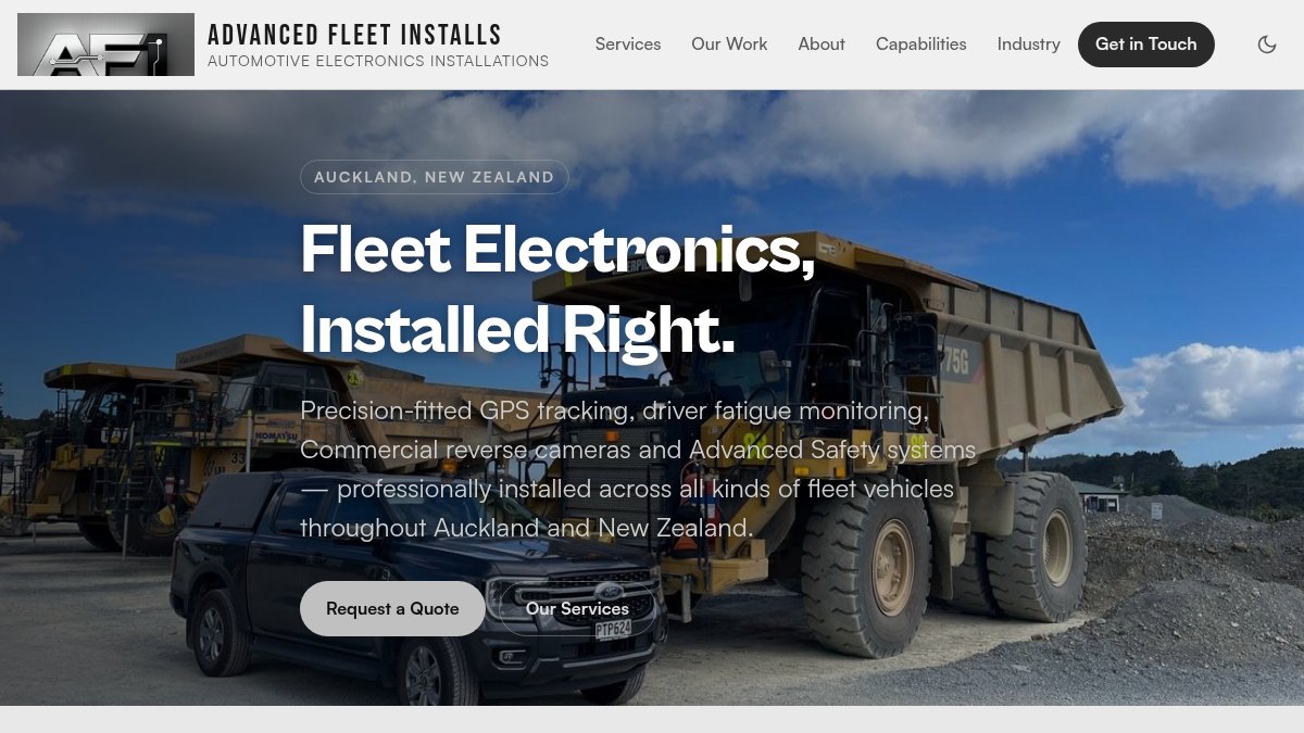 Advanced Fleet Installs website screenshot