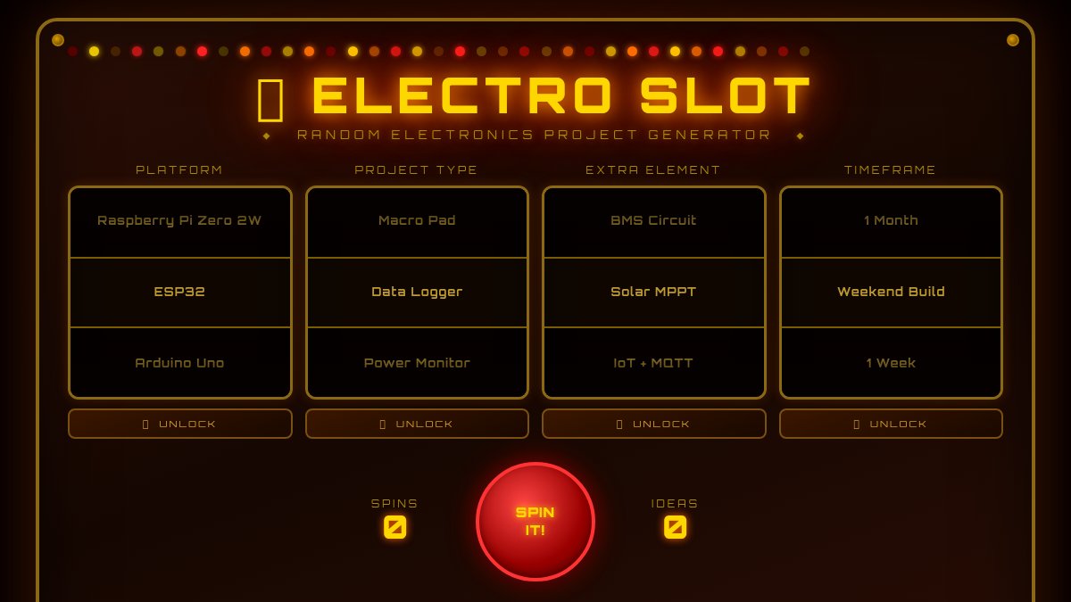 ElectroSlot random project generator screenshot