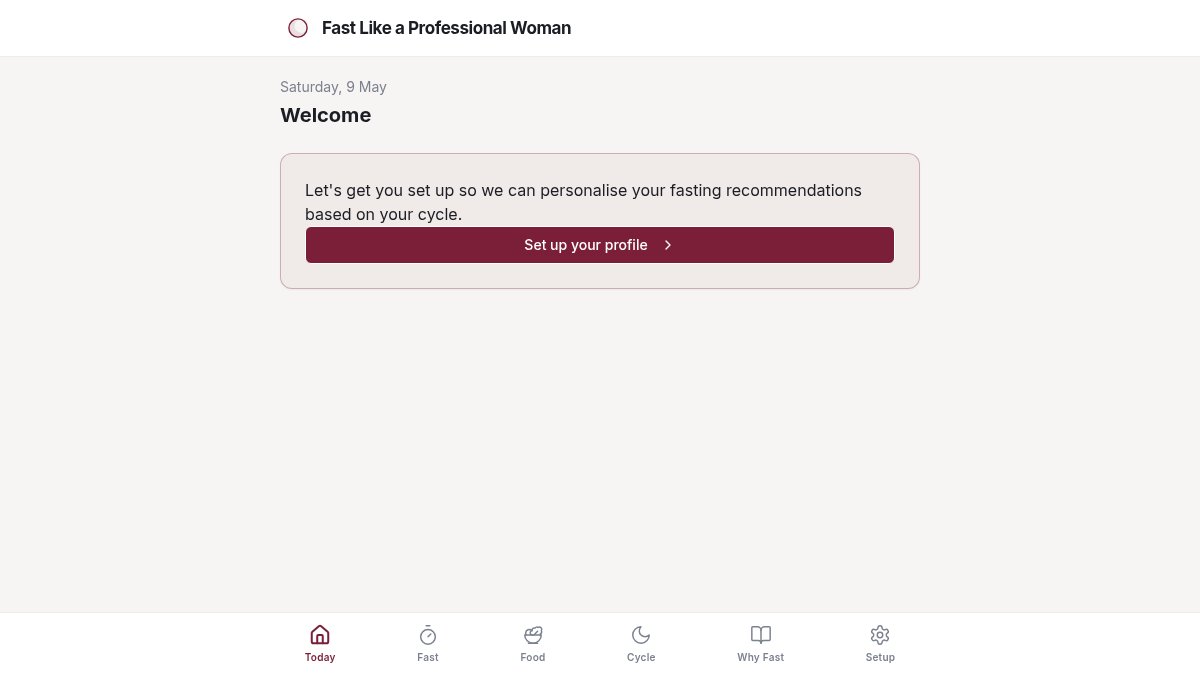Fast Like a Professional Woman app screenshot